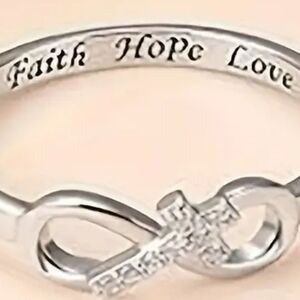 Sterling Silver (925) Infinity Cross Ring
